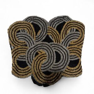 Oleg Cassini Elegant Black, Gold and Silver Evening corset top